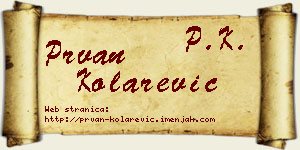 Prvan Kolarević vizit kartica